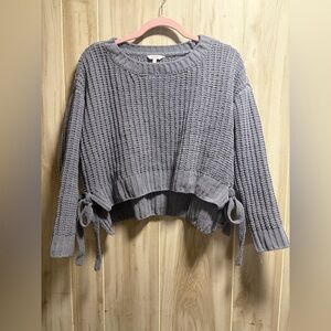 Candie's Dusty Blue Knit Sweater with Side Ties